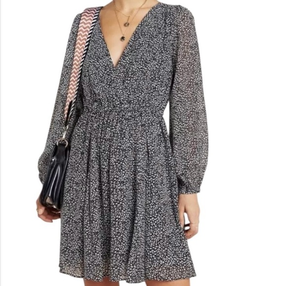Anthropologie Maeve Carolyn Mini Dress Leopard print Black White Size M NEW NWT - Picture 1 of 15